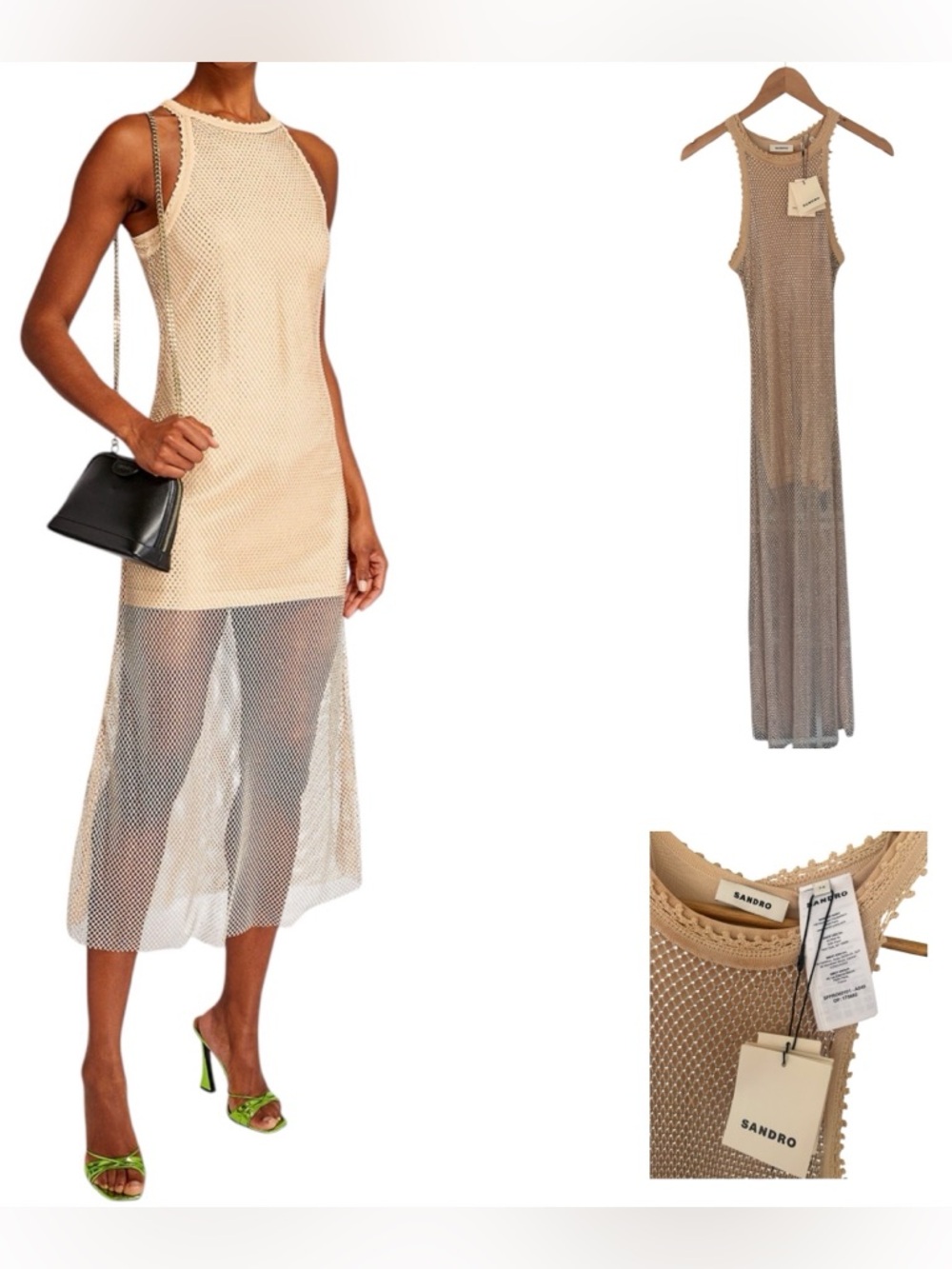 Sandro Hollywood Crystal Mesh Dress
